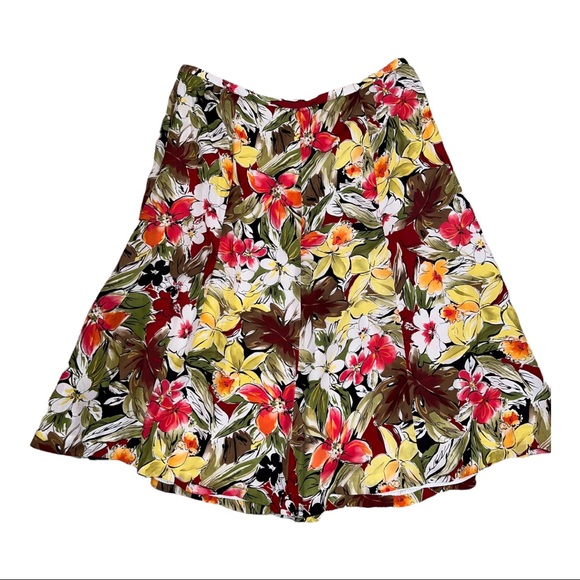 Talbots Dresses & Skirts - Talbots Skirt Womens 16W Floral Multicolor Midi A Line Casual